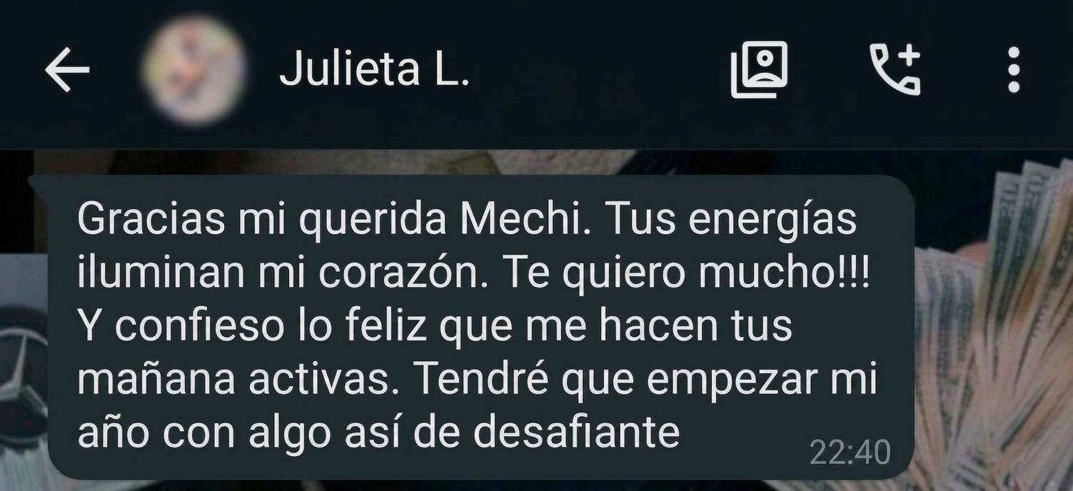 Testimonio real de WhatsApp de una clienta de Humannaz — Reiki Chamánico