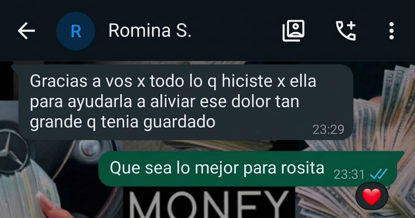 Testimonio real de WhatsApp de una clienta de Humannaz — Reiki Chamánico